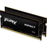 Kingston FURY FURY 32GB 3200MT/s DDR4 CL20 SODIMM (Kit of 2) Impact, Memoria Nero, 32 GB, 2 x 16 GB, DDR4, 260-pin SO-DIMM