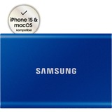 Samsung Portable SSD T7 1 TB USB tipo-C 3.2 Gen 2 (3.1 Gen 2) Blu, Disco a stato solido blu, 1 TB, USB tipo-C, 3.2 Gen 2 (3.1 Gen 2), 1050 MB/s, Protezione della password, Blu
