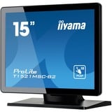 iiyama ProLite T1521MSC-B2 Monitor PC 38,1 cm (15") 1024 x 768 Pixel XGA LED Touch screen Da tavolo Nero, Monitor LED Nero (opaco), 38,1 cm (15"), 1024 x 768 Pixel, XGA, LED, 8 ms, Nero