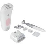Braun Silk-épil 5 5-230, Epilatore Elettrico Donna, Per Una Epilazione Semplice, Bianco/Rosa bianco/Rosa, Epilatore Elettrico Donna, Per Una Epilazione Semplice, Bianco/Rosa, Rosa, Bianco, 28 pinzette, MicroGrip, 0,5 mm, Batteria, Batteria integrata