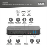 Digitus Switch KVM HDMI 2x1 Nero