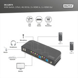 Digitus Switch KVM HDMI 2x1 Nero