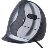 Evoluent Evoluent D mouse Ufficio Mano destra USB tipo A Laser 3200 DPI Nero/Argento, Mano destra, Design verticale, Laser, USB tipo A, 3200 DPI, Nero