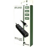 Inter-Tech ARGUS IT-310 USB 3.2 Gen 1 (3.1 Gen 1) Type-A 1000 Mbit/s Nero, Scheda di rete USB 3.2 Gen 1 (3.1 Gen 1) Type-A, RJ-45, USB 3.2 Gen 1 (3.1 Gen 1) Type-A, 1000 Mbit/s, Nero, Alluminio, Gigabit Ethernet