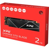 ADATA GAMMIX S70 Blade 2 TB M.2 PCI Express 4.0 NVMe 3D NAND, Disco a stato solido Nero, 2 TB, M.2, 7400 MB/s