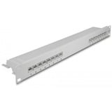 DeLOCK 66877 pezzo di pannello 1U, Patch Panel grigio, Grigio, Metallo, 1U, 482,6 mm, 100 mm, 44,5 mm