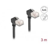 DeLOCK Cavo patch RJ-45 Cat.6a S/FTP, Slim 90° angolato Nero