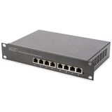 Digitus Switch Gigabit 8 porte 10'', Interruttore Non gestito, Gigabit Ethernet (10/100/1000), Full duplex, Montaggio rack