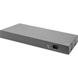 Digitus Switch livello 2 Gigabit Ethernet, 24 porte, 2 porte RJ45/SFP-combo + 2 porte uplink SFP, Interruttore 24 porte, 2 porte RJ45/SFP-combo + 2 porte uplink SFP, Gestito, L2, Gigabit Ethernet (10/100/1000), Montaggio rack