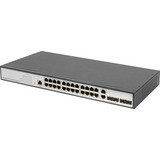 Digitus Switch livello 2 Gigabit Ethernet, 24 porte, 2 porte RJ45/SFP-combo + 2 porte uplink SFP, Interruttore 24 porte, 2 porte RJ45/SFP-combo + 2 porte uplink SFP, Gestito, L2, Gigabit Ethernet (10/100/1000), Montaggio rack