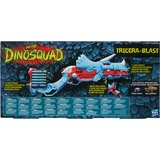 Hasbro DinoSquad - Tricera-blast (blaster con alloggiamento per caricamento di 3 dardi, con supporto dardi e design dinosauro Triceratopo, include 12 dardi Elite), Pistola NERF celeste/Orange, con supporto dardi e design dinosauro Triceratopo, include 12 dardi Elite), Blaster giocattolo, 8 anno/i, 99 anno/i, 544 g