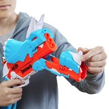 Hasbro DinoSquad - Tricera-blast (blaster con alloggiamento per caricamento di 3 dardi, con supporto dardi e design dinosauro Triceratopo, include 12 dardi Elite), Pistola NERF celeste/Orange, con supporto dardi e design dinosauro Triceratopo, include 12 dardi Elite), Blaster giocattolo, 8 anno/i, 99 anno/i, 544 g
