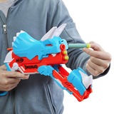 Hasbro DinoSquad - Tricera-blast (blaster con alloggiamento per caricamento di 3 dardi, con supporto dardi e design dinosauro Triceratopo, include 12 dardi Elite), Pistola NERF celeste/Orange, con supporto dardi e design dinosauro Triceratopo, include 12 dardi Elite), Blaster giocattolo, 8 anno/i, 99 anno/i, 544 g
