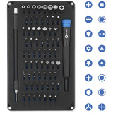 iFixit EU145307-4 strumento di riparazione di dispositivi elettronici, Set di strumenti Nero/Blu, Kit di strumenti, Universale, Plettro per apertura, Cacciavite, Spudger, Ventosa, Pinza, Nero, Blu, Acciaio inossidabile, Piatto, Torx di sicurezza, Chiave inglese, Torcia, 3 pinzette