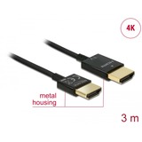 DeLOCK Cavo HDMI A maschio > HDMI A maschio High Speed 3D 4K Attivo Slim Nero