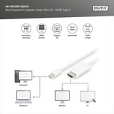 Digitus Cavo adattatore mini DisplayPort > HDMI 4K bianco
