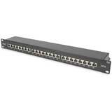 Digitus Cavo patch CAT 6A, classe EA, schermato, Patch Panel Nero, classe EA, schermato, RJ-45, Cat6a, Nero, Acciaio, Montaggio a rack, 1U