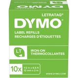 Dymo LetraTag "Iron-On" etichette per tessuti autoadesiva | rotolo da 12 mm x 2 m | stampa nera su bianco | LT etichette lavaggio per etichettatrice LetraTag | 1 pezzo, Nastro di scrittura Nero su bianco, Nylon, Belgio, DYMO, LetraTag 100T, LetraTag 100H, 1,2 cm