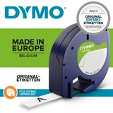 Dymo LetraTag "Iron-On" etichette per tessuti autoadesiva | rotolo da 12 mm x 2 m | stampa nera su bianco | LT etichette lavaggio per etichettatrice LetraTag | 1 pezzo, Nastro di scrittura Nero su bianco, Nylon, Belgio, DYMO, LetraTag 100T, LetraTag 100H, 1,2 cm
