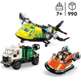 LEGO Set combinato città con aereo, veicolo di manutenzione e hovercraft, Giochi di costruzione 