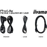 iiyama TE9218UWI-B1AG visualizzatore di messaggi Design chiosco 2,32 m (91.5") LED Wi-Fi 500 cd/m² 5K Ultra HD Nero Touch screen Processore integrato Android 16/7, Public Display Nero (opaco), Design chiosco, 2,32 m (91.5"), LED, 5120 x 2160 Pixel, Wi-Fi, 16/7