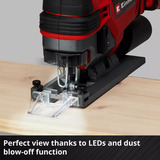 EINHELL Seghetto alternativo a batteria Power X-Change TE-JS 18/100 Li - Solo, 18Volt, Puzzle rosso/Nero