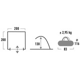 High Peak Tenda da spiaggia Calida 80 argento/grigio