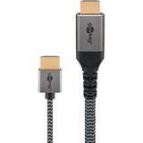 goobay Cavo HDMI Plus sottile ad alta velocità con Ethernet, 4K @ 60Hz grigio