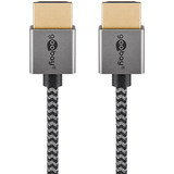 goobay Cavo HDMI Plus sottile ad alta velocità con Ethernet, 4K @ 60Hz grigio