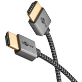 goobay Cavo HDMI Plus sottile ad alta velocità con Ethernet, 4K @ 60Hz grigio