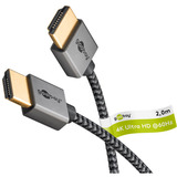 goobay Cavo HDMI Plus sottile ad alta velocità con Ethernet, 4K @ 60Hz grigio