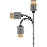 goobay Cavo HDMI Plus sottile ad alta velocità con Ethernet, 4K @ 60Hz grigio