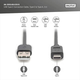 Digitus Cavo di collegamento USB 2.0 USB-A > USB-C Nero