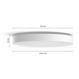 Philips Hue Plafoniera Enrave extra large, Luce LED bianco, Philips Hue White ambiance Plafoniera Enrave extra large, Lampada a soffitto intelligente, Bluetooth/Zigbee, Bianco, LED, Metallo, Lampadina/e non sostituibile/i