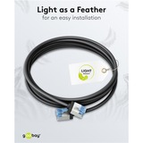 goobay Cavo patch ultraflessibile Cat.6a slim, U/FTP Nero