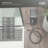 Digitus Cavo USB4 Gen 2x2, connettore USB-C > connettore USB-C, 20 Gbit/s Nero/grigio