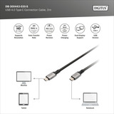 Digitus Cavo USB4 Gen 2x2, connettore USB-C > connettore USB-C, 20 Gbit/s Nero/grigio