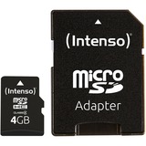 Intenso 3403450 memoria flash 4 GB MicroSDHC Classe 4, Scheda di memoria 4 GB, MicroSDHC, Classe 4, 20 MB/s, 5 MB/s, Resistente agli urti, A prova di temperatura, A prova di raggi X