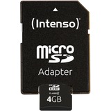 Intenso 3403450 memoria flash 4 GB MicroSDHC Classe 4, Scheda di memoria 4 GB, MicroSDHC, Classe 4, 20 MB/s, 5 MB/s, Resistente agli urti, A prova di temperatura, A prova di raggi X