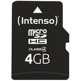 Intenso 3403450 memoria flash 4 GB MicroSDHC Classe 4, Scheda di memoria 4 GB, MicroSDHC, Classe 4, 20 MB/s, 5 MB/s, Resistente agli urti, A prova di temperatura, A prova di raggi X