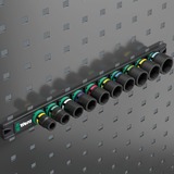 Wera 9607 Barra magnetica per bussole B Impaktor 1 set di bussole 3/8", chiave combinata   Nero/Verde