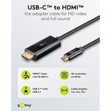goobay Cavo adattatore USB, connettore USB-C > connettore HDMI, 4K / 60Hz Nero