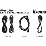 iiyama LH6564UHS-B1AG visualizzatore di messaggi Pannello piatto per segnaletica digitale 165,1 cm (65") Wi-Fi 500 cd/m² 4K Ultra HD Nero Processore integrato Android 24/7, Public Display Nero (opaco), Pannello piatto per segnaletica digitale, 165,1 cm (65"), 3840 x 2160 Pixel, Wi-Fi, 24/7