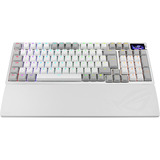 ASUS ROG Azoth 96 HE, Tastiera da gioco bianco, Con cavo e senza cavo, USB + RF Wireless + Bluetooth, Magnetic-mechanical key switch, QWERTZ, LED RGB, Bianco
