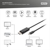 Digitus Cavo adattatore USB-C <> DisplayPort, bidirezionale Nero