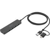Digitus Hub USB 3.0 4 porte linea sottile Nero
