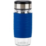Emsa N20805 420 ml Trasparente, Tazza termica blu/trasparente, Trasparente, Vetro, Silicone, Acciaio inox, Cina, 420 ml, 82 mm