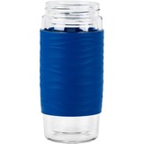 Emsa N20805 420 ml Trasparente, Tazza termica blu/trasparente, Trasparente, Vetro, Silicone, Acciaio inox, Cina, 420 ml, 82 mm