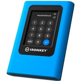 Kingston IronKey 3840GB Vault Privacy 80 XTS-AES 256-bit SSD esterno crittografato, Disco a stato solido blu/Nero, 3,84 TB, USB tipo-C, 3.2 Gen 1 (3.1 Gen 1), 230 MB/s, Protezione della password, Blu
