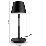 Philips Hue Lampada da tavolo portatile Hue Go Nero, Philips Hue White and Color ambiance Lampada da tavolo portatile Hue Go, Lampada da tavolo intelligente, Bluetooth/Zigbee, Nero, LED, Metallo, Lampadina/e non sostituibile/i